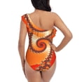 thumbnail image 5 of Gaeub Orange Rotating Women's One Shoulder Ruffle Tummy Control Swimwear for Swimming Surfing Beach Party - XX-Large, 5 of 8