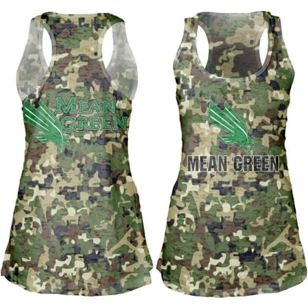North Texas Mean Green Women's Cover-Up Burnout Tank Top -