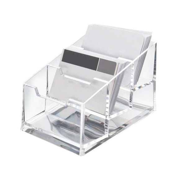 Business Card Holder 3 Tiers Acrylic Stand Organizer Clear Card Holder Display for Office - Minimalist Plastic Card Display Holder