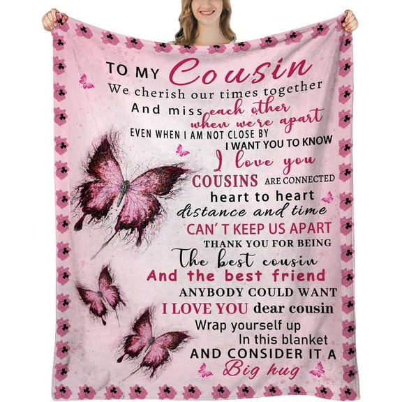 Cousin Gifts for Women, Cousin Gifts, Cousin Birthday Gifts for Women, Butterfly Gifts Cousin, Birthday Gifts for Cousin, Gift for Cousin Female, Cousin Gifts for Christmas, Cousin Blanket