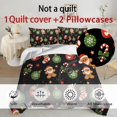 thumbnail image 4 of Yspwyqan Black Christmas 3 Piece Twin XL Size Comforter Set, Cartoon Gingerbread Soft All Season Bedding Set for Holiday Bedroom Decoration, Included 2 Pillowcases, 4 of 7