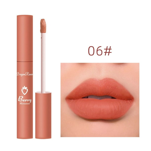 Lápiz labial líquido mate, brillo de labios de fresa, cosmético impermeable, esmalte de labios, taza antiadherente, tinte de labios de larga duración, maquillaje de labios de 12 colores