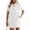 White, variant on Women Summer Denim Dress Short Sleeve Button Down Collared Loose Fit Casual Jean Mini Dress