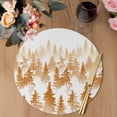thumbnail image 3 of Burnt Orange Forest Round 15 Inch Placemats Set of 2, Contemporary Silhouette Abstract Art HeatResistant Non Slip Place Mats for Dining Table, Wipeable Braided Kitchen Table Mats for Housewarming, 3 of 9