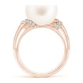 thumbnail image 2 of ANGARA Freshwater Cultured Pearl Ring with Pave-Set Diamonds in 14K Rose Gold for Women | June Birthstone, Birthday, Anniversary, Jewelry Gift for Women | Pearl Ring, 2 of 8