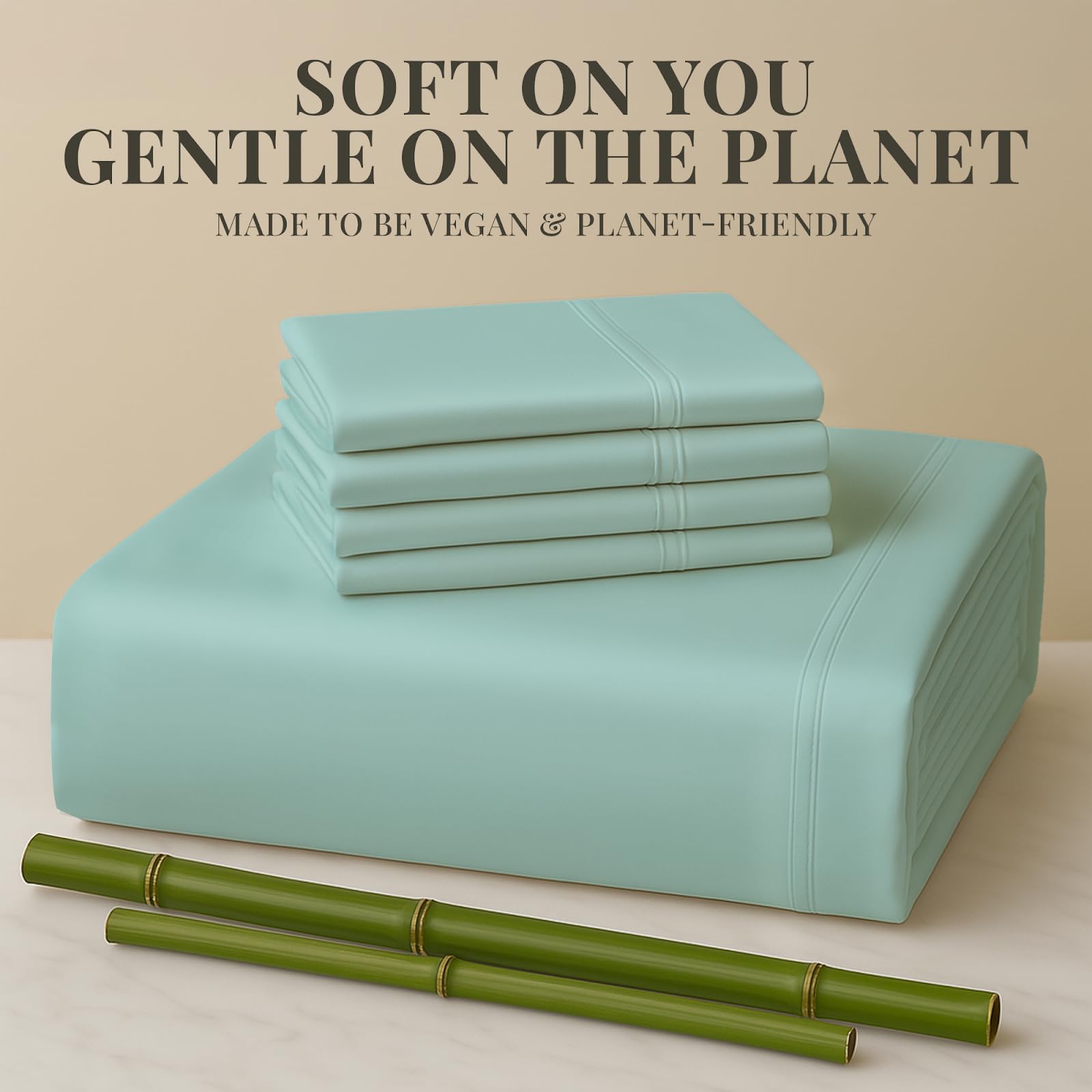 Sacred Thread Rayon Derived from Bamboo Sheets Twin XL Size, 18'' Deep Pocket Cooling Sheets for Hot Sleepers, 4 PC Cooling Sheets (Twin XL Size) (Aqua)