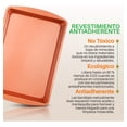 thumbnail image 4 of Juego de 5 Charolas Antiadherentes NutriChef, Bandejas para Hornear de Acero al Carbono Premium con Mangos de Silicón, Apilables para Hornear Galletas, Pasteles y Asados, 4 of 8