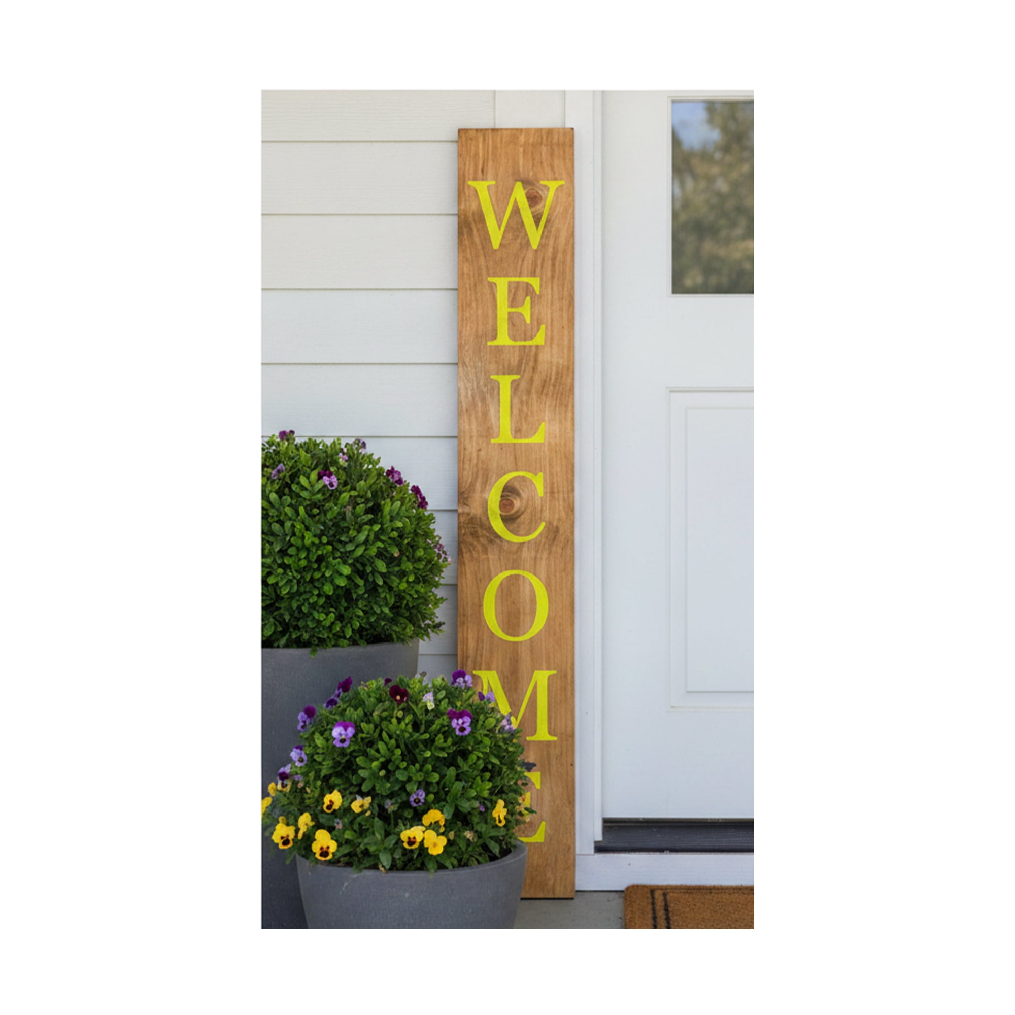 Calloway Mills 119395907 Yellow Welcome Porch Leaner, 59" x 07"