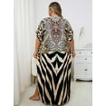 thumbnail image 3 of Tie Dye Caftan Robe Lightweight Kaftan Dresses for Swimwear Women Plus Size Beach Maxi Dress Long Resort Tunic Batwing Sleeve Summer Outfits Oversized Bath Robe Casual Afirca Dress moomoo House Wear, 3 of 7