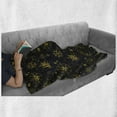 thumbnail image 6 of Compass Soft Flannel Fleece Throw Blanket, Bicolour Design of Windroses Stars and Dashed Lines Shapes, Cozy Plush for Indoor and Outdoor Use, 60" x 80", Night Blue Yellow, by Ambesonne, 6 of 6