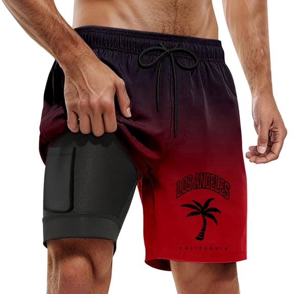 Kcolen Swim Trunks Men Drawstring Bathing Suit Shorts Light Upf Mens Swimwear Soft Compression Liner Beach Summer Men Swim Brief