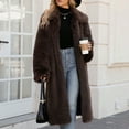 thumbnail image 6 of JGGSPWM Women's Fluffy Faux Furry Overcoat Parka Long Coat Jackets Outerwear Brown S, 6 of 9