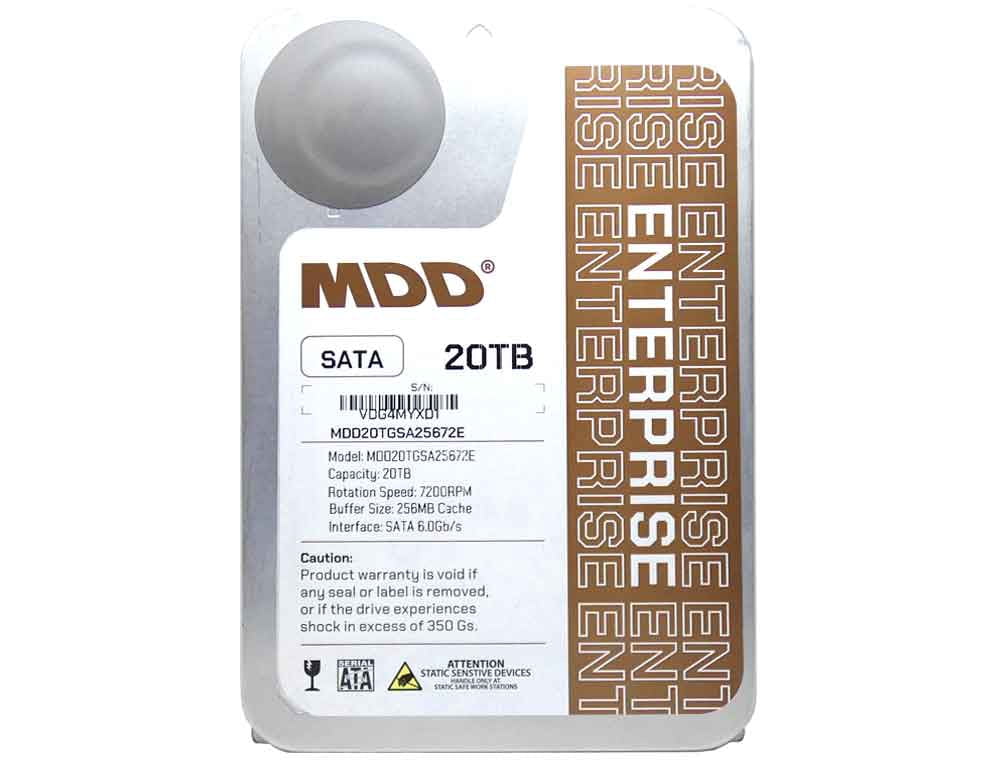 Restored MDD (MDD20TSATA25672E) 20TB 7200 RPM 256MB Cache SATA 6.0Gb/s 3.5inch Internal Enterprise Hard Drive (Refurbished)