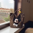 thumbnail image 4 of Niche-Bolso de lona con estampado de leopardo, bolso de viaje portátil perezoso de gran capacidad, con un solo hombro, Mickey, novedad de 2025, 4 of 5