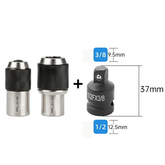 3Pcs M3-M12 Screw Tap Socket 3/8inch Square Drive Adjustable Socket Adapter