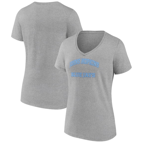Women's Gray Johns Hopkins Blue Jays Campus V-Neck T-Shirt