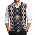 thumbnail image 2 of Mens Christmas Sweater Vests Casual Sleeveless V Neck Knit Pullover Fall, 2 of 7