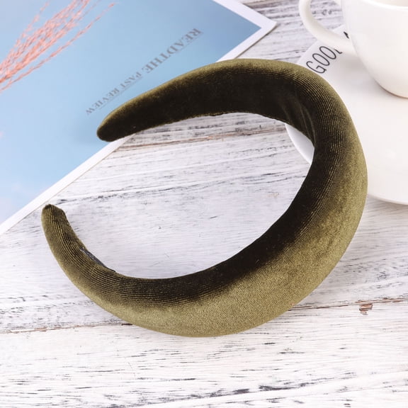 OUNONA Stylish Green Fabric Hair Band Color Hair Hoop Headwear Accessory for Women and Girls