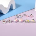thumbnail image 6 of PinkSheep 5 Pair Girls Stud Earrings, Unicorns Flowers Star Kids Earrings Set Dress up Jewelries for Child, 6 of 8