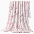 thumbnail image 2 of Dreamy Y2K Pink Bows Pearls Fantasy Bedroom, Mystical Pet Portrait Pattern, Warm Flannel Blanket for Living Room and Reading Nook, Cat Lovers autumn celebration Gift, Pet Lover Home Decor, 2 of 9