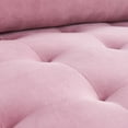 thumbnail image 6 of Velvet Fabric Sofa Couch, 70 inch Wide Mid Century Modern Living Room Couch 700lb Heavy Duty with 2 Throw Pillows(Pink), 6 of 8