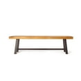 thumbnail image 6 of 63" Modern Outdoor Acacia Wood Benches (Set of 2), Brown, 6 of 12