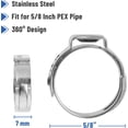thumbnail image 3 of Bates- PEX Cinch Clamp Rings, 5/8", 50 Pack, Stainless Steel, Pex Clamps, Pex Rings, Pex clamp, Pex Pipe Clamps, Crimp Clamps, Cinch Clamps, Pex Crimps, Pex Pipe Clamp, Pex Crimp, 5/8 Pex Crimp Rings, 3 of 6