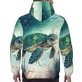 thumbnail image 7 of Naloa Watercolor Turtle5 Men's Casual Hooded Collar Drawstring Hoodies Pullover Sweatshirts Casual Long Sleeve Shirts-4X-Large, 7 of 7