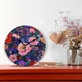 thumbnail image 2 of Yayeee 10" Wall Clock Battery Operated Quartz Round Silent Non-Ticking Home Decor, Beautiful Floral Pattern, 2 of 6