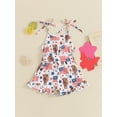 thumbnail image 6 of Suealasg 4th of July Little Girl Cami Jumpsuit 1T 2T 3T 4T 5T Kids Girls Sleeveless Flag Print Spaghetti Strap Romper Shorts Toddler Girls Summer Independence Clothes, 6 of 9