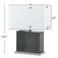 thumbnail image 2 of SAFAVIEH Delia 20.5 in. H Rectangular Faux Table Lamp, Faux Alligator, 2 of 6