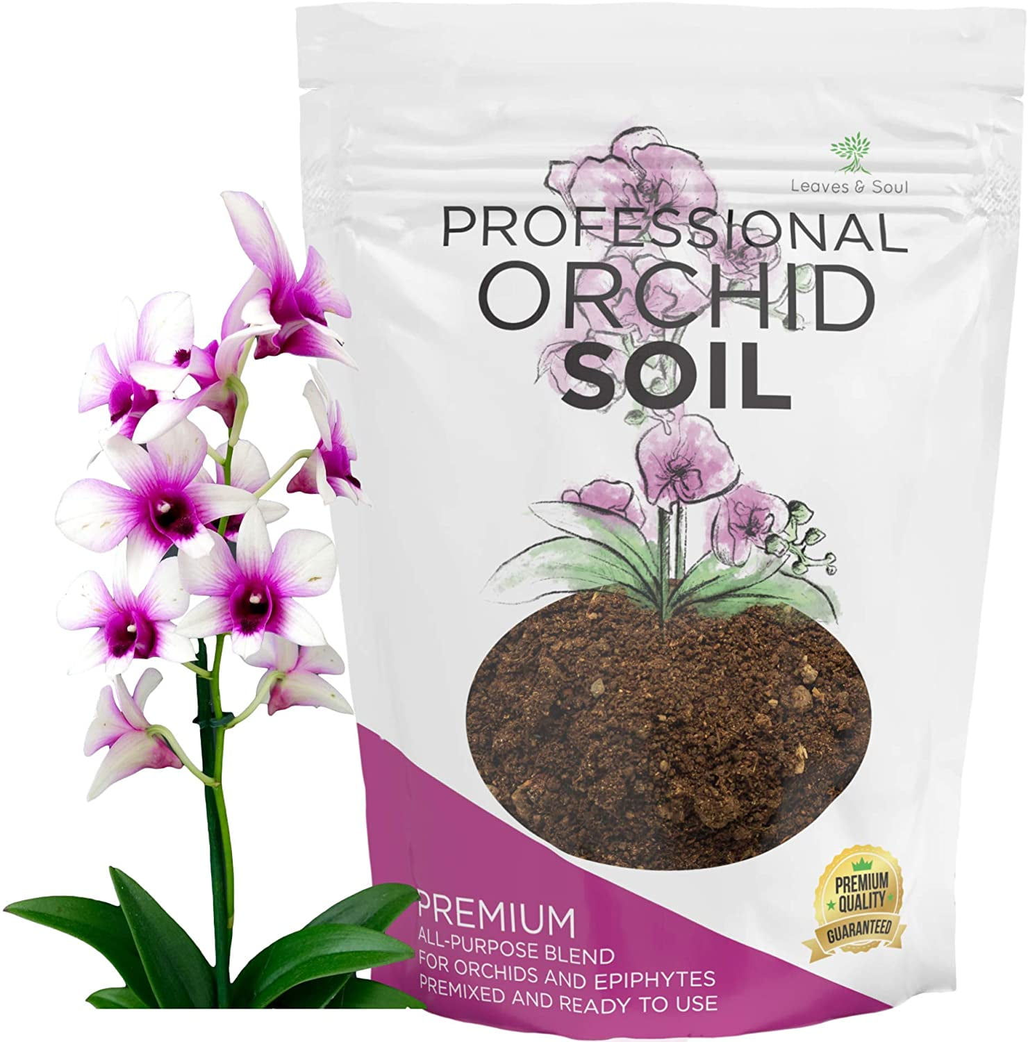 Orchid Potting Mix All Purpose Soil for Indoor Plants, 2.2 Quart Bag ...