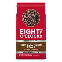Eight O'Clock Coffee Medium Roast Whole Bean 100% Colombian Peaks Coffee 20 oz
