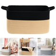 thumbnail image 2 of VogueV 50L Foldable Cotton Rope Basket, Rectangular Storage Hamper for Toys, Blankets & Laundry, Hidden Handles Living-Room Ready, Wrinkle-Recover Fabric, 1 Foldable Cotton Rope Storage Basket, 2 of 9