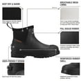 thumbnail image 3 of HISEA Chelsea Ankle Boots for Men,Rubber Waterproof Garden Mud Booties for Outdoor,Black,US Size 10, 3 of 7