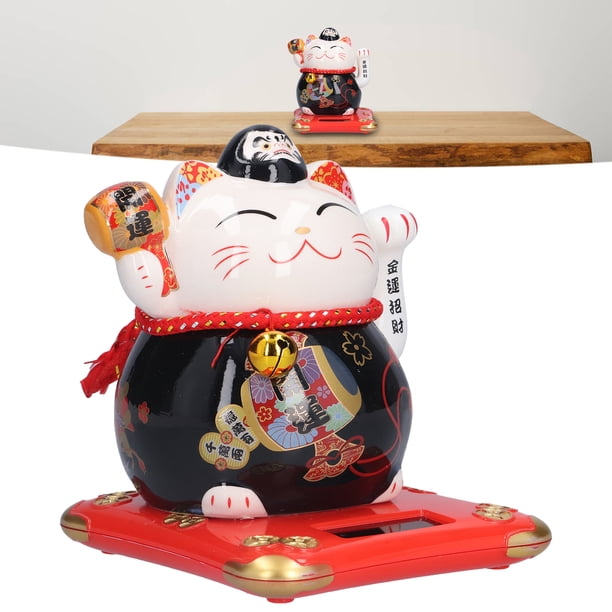 Adorno de Gato de la Suerte de Cerámica Con Diseño de Gato de la Fortuna, Bendiciones para El Hogar, Buena Suerte Simboliza la Riqueza, Vida Próspera El