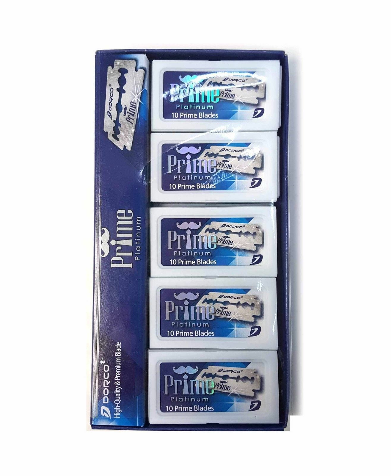 100 Dorco Stainless Double Edge Razor Blade Prime Platinum for Barber