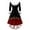 Deep Red, variant on Christmas Dresses for Women Women's Fashion V-Neck Casual Slim Fit Christmas Print Furry Party Long Sleeve Dress for Festive Occasion,Black,L