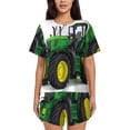 thumbnail image 1 of Balery big farm tractor Conjunto de Pijama para Mujer con Estampado, Dos Piezas de Manga Corta y Shorts, Ropa de Dormir Suave con Cuello Redondo y Bolsillos-4X-Large, 1 of 6