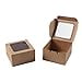 thumbnail image 3 of Bubbley Kraft Paper Bakery Boxes - 50-Pack Single Pastry Box 4-Inch, Packaging with Clear Display Window, Donut, Mini Cake, Pie Slice, Dessert Disposable Take-Out Container, Brown, 4 x 2.3 x 4 Inches, 3 of 4