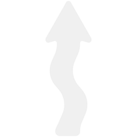 LiteMark 11 Inch White Adhesive Curly Arrow Decal Stickers for Floors, Walls, and Steps - Pack of 10