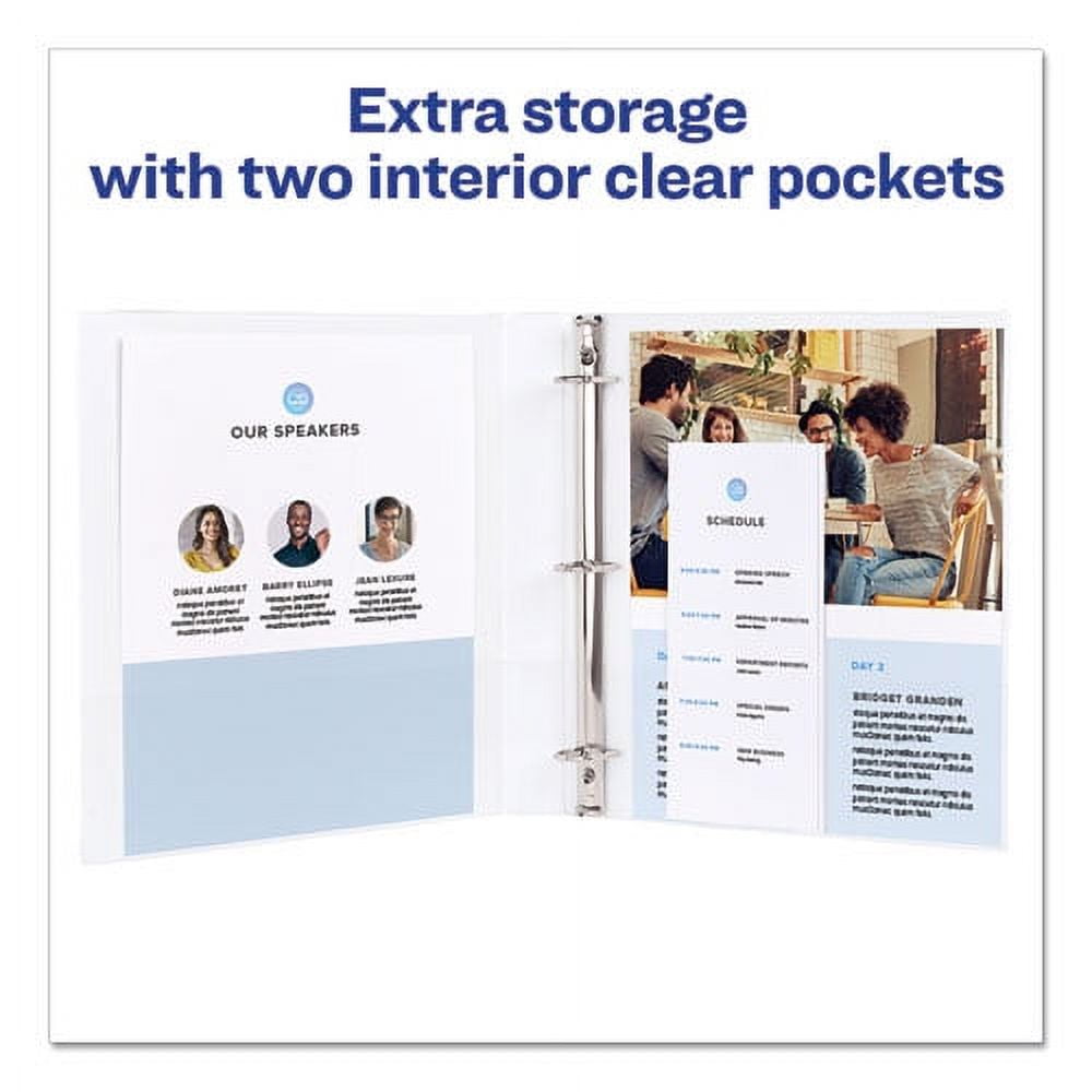 Legal Durable View Binder With Round Rings, 3 Rings, 1" Capacity, 14 X 8.5, White | Bundle of 5 Each