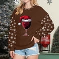 thumbnail image 2 of EHQJNJ Chandail en Molleton Graphique Café Noël pour Femmes Col Rond Pull Col Rond Chandail en Molleton Imprimé Festif Tunique Décontractée Chandail en Molleton de Noël pour Femmes, 2 of 4