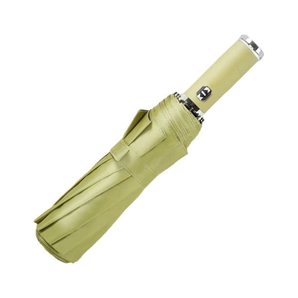 Paraguas plegable Matsuzay con linterna LED a prueba de viento 10 varillas impermeable Verde