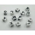 thumbnail image 7 of U8MO 250 White with Black Acrylic Alphabet Letter "A-Z" Acrylic Cube Pony Beads 6X6mm-M, 7 of 7