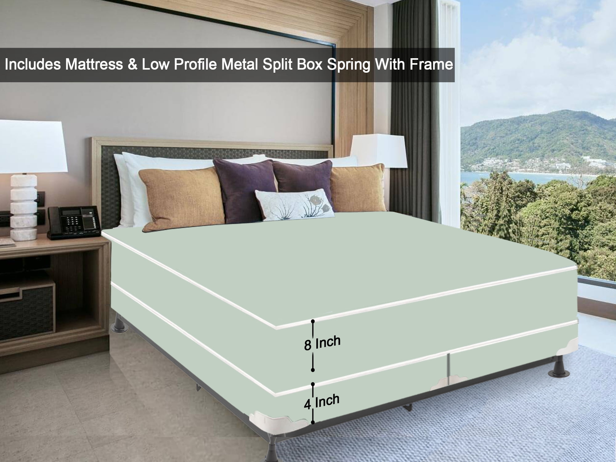 WAYTON, 8inch Tight Top Innerspring Firm Vinyl Waterproof Doublesided