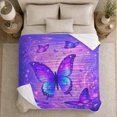 thumbnail image 5 of Fantasy Purple Butterfly Galaxy Design, Mystical Celestial Art Scene, Warm Flannel Blanket for Home Library and Reading Nook, Celestial Art Lovers Thanksgiving Gift, Fantasy Home Decor, 5 of 9