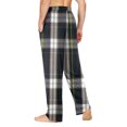 thumbnail image 6 of Men's Home Soft Pajama Pants, Plaid Print Drawstring Pocket Casual Lounge Pants for Fall, Winter and Home Comfort,Black,L, 6 of 8