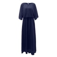 thumbnail image 4 of EGNMCR Robes de Fête pour Femmes Robe d'Été en Mousseline pour Femme Robe Décontractée au Style Élégant Robe à Manches Courtes à Col Rond, 4 of 7