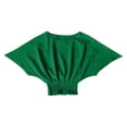 thumbnail image 3 of T-shirt Décontracté Surdimensionné à Manches Courtes Col Rond Smocké Couleur Unie Coupe Ample, 3 of 3